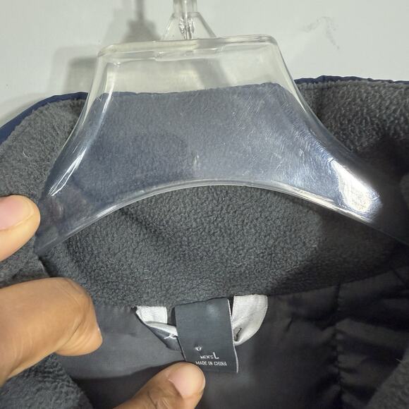 Eddie Bauer Blue Down Filled Puffer Jacket Mens Large Zip Pockets - Picture 3 of 5